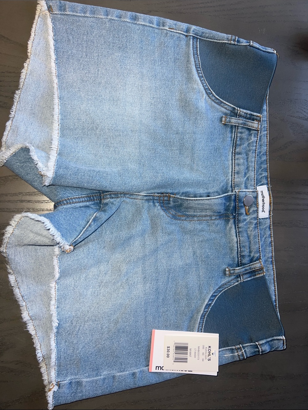 Motherhood Maternity Light Blue Denim Maternity Shorts with Side Panels